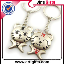 Promotion gift couple metal tiger key chain